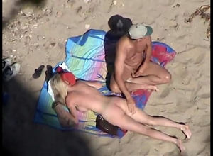 Candid beach  and naturist vid shot over