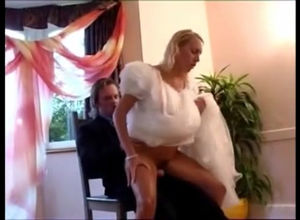 Ash-blonde Bride takes a urinate